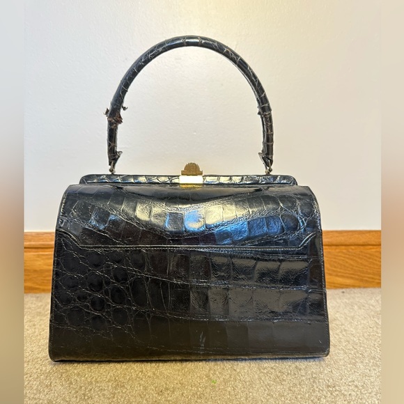 Bellestone Vintage Structured Reptile Skin Handbag - Picture 4 of 12